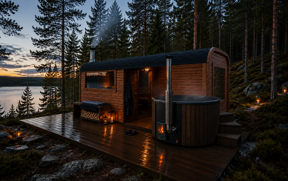 Thor - 5.4M Cube Sauna with semi-enclosed terrace