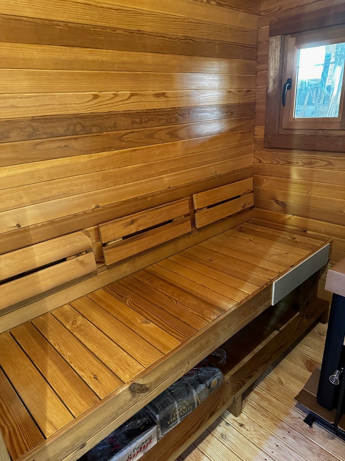 Benches sanded by hand